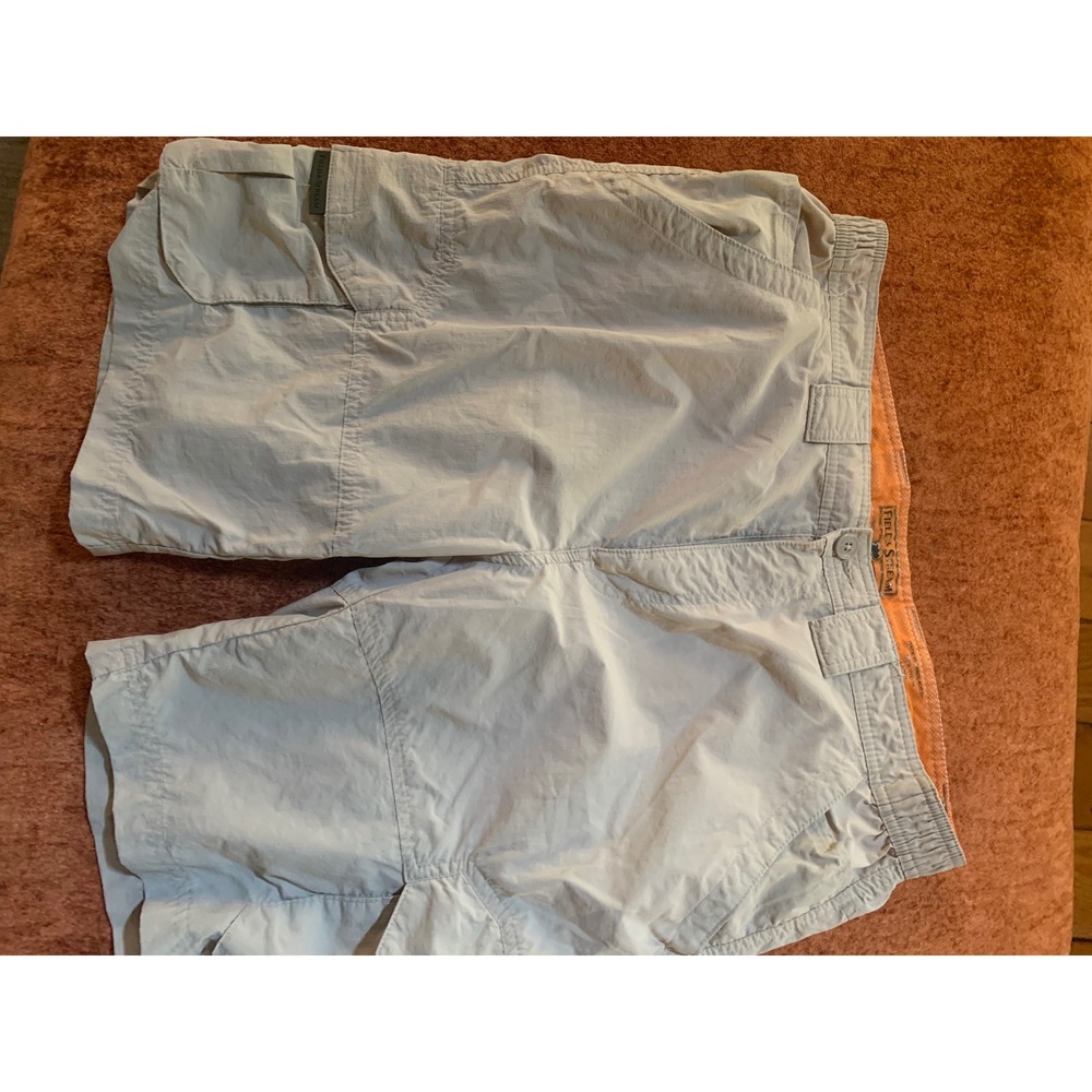 Field & Stream Mens Cargo Shorts Khaki Nylon Ripstop Hiking Fishing Size L 36-38